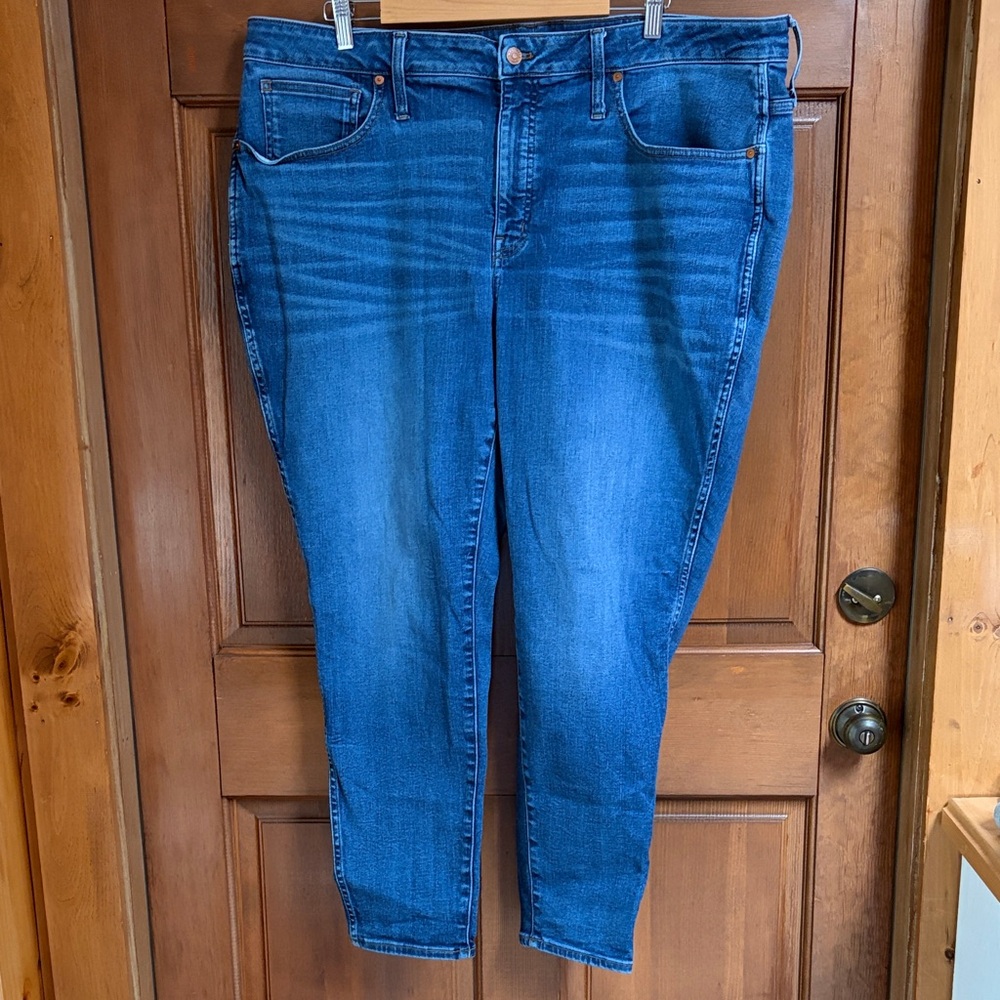 Madewell Women's Curvy High-Rise Skinny Jeans in Deep Blue Size 24W
